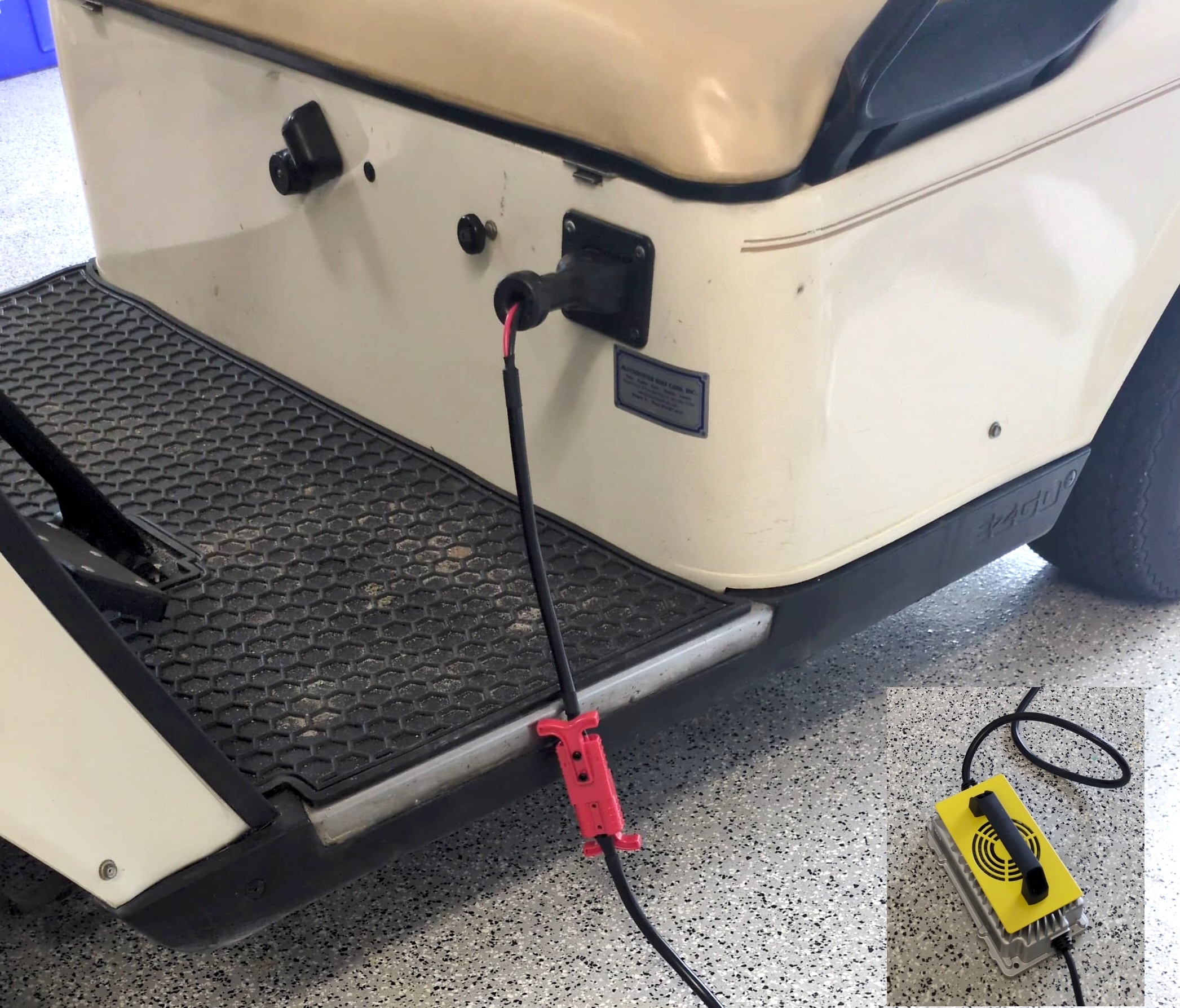 Charging setup for EZ-GO TXT lithium battery upgrade